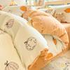 Conjunto de Cama Estudantil de Algodão Puro Fresco de Quatro Peças para a Temporada Estudantil com Capa de Edredom, Lençol de Elástico e Conjunto de Três Peças, Roupa de Cama Modelo Novo 2025