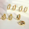 Conjunto de 8 Peças de Brincos de Aço Inoxidável + Cobre Banhado a Ouro Real de Camada Dupla, Tarraxas de Cartilagem, Lóbulos, Brincos de Nicho de Alta Qualidade em Estoque