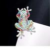 Broche Sapo Rã Cravejado de Diamantes, Alfinete Pequeno Animal da Moda, Broche de Joia Corsage Estilo Europeu e Americano Retrô Venda por Atacado