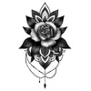 Item popular transfronteiriço: Tatuagem Adesivo Meio Braço Cintura Costas Totem Fita Fio Espinho Lótus Sol Lua Escuro Amazon