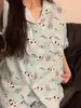 Pijama de Lunares para Perros para Mujer, Verano, Conjunto de Dos Piezas con Camiseta de Manga Corta y Shorts, Ropa Cómoda para el Hogar para Damas