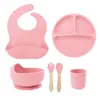 Talheres de Alimentação Babadores de Silicone para Bebê Babadores para Crianças Pequenas Babadores Infantis Sem Lavagem Verão