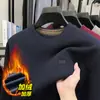 Suéter Masculino de Lã com Lã de Ovelha, Casual de Alta Qualidade com Gola Redonda, Malha Grossa Quente, Camada Base, Roupa Masculina