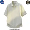 Camiseta tipo Polo de Manga Corta Tejida de Alta Calidad Marca Nasa para Hombre en Verano, Ligera, Transpirable, Top con Corte Estilo Old Money