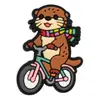 Lontra Linda de Dibujos Animados Goma Suave de PVC Charms para Crocs Animales Pequeños Divertidos Zapatos de Jardín Decoración DIY Hebillas de Zapatos En Stock