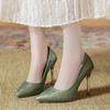 Francês Salto Alto Feminino Bico Fino Novos Flats Primavera &amp; Outono Feminino 2024 Elegante Sexy Moda Sapatos Salto Agulha