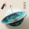 Novo Guarda-chuva Personalizado de 16 Ossos Abertura Manual 70% de Desconto Estilo Qinggu Cabo de Madeira Sólida Guarda-sol Vinil Proteção Solar Guarda-chuva de Sol