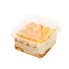 Caja Cuadrada Transparente Desechable para Tiramisú, Pastel de Mousse, Postre para Hornear, Caja de Empaque de Leche de Soya con Tapa
