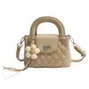 Bolsa Acolchoada de Nicho Estilo Francês para Mulheres 2026 Nova Moda Versátil Bolsa de Mão Casual Tendência Bolsa Quadrada Pequena Bolsa Transversal