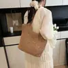 Bolso Tejido a Mano Hueco para Mujer, Nuevo Estilo Verano 2026, Bolso Tote Estilo Relajado, Bolso de Paja para Vacaciones en la Playa y Uso Diario