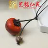 Pingente de Jacarandá Morango Caqui Colar Longo Estilo Étnico Corrente Simples para Suéter