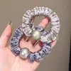 Goma para el pelo de satén perlado para mujer, coletero plisado de alta gama para recogidos bajos, accesorio para el pelo simple y elegante
