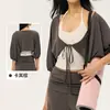 Conjunto de Ropa de Yoga Relajado y Elegante para Mujer, Conjunto Casual de Tres Piezas para Entrenamiento de Pilates, Running y Fitness