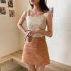 Camisola de Tricô Atacado Transfronteiriça para Mulheres, Design Branco de Verão, Roupa Íntima de Nicho, Top Curto Primavera e Verão