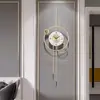 Reloj de Pared Psique Sala de Estar 2025 Nuevo Lujo Ligero Celebridad de Internet Creativo Elegante Rejilla Decorativa para el Hogar