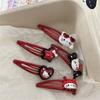 Dibujos animados lindo gato negro y rojo amor cabello roto horquilla ins chica flequillo clip BB clip lateral clip dopamina