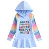 Vestido de Algodón Nuevo de Dibujos Animados Arcoíris para Niñas, Sudadera con Capucha de Manga Larga para Niños, Vestido de Princesa, Primavera y Otoño 2026