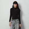Veludo Alemão Cashmere Outono Inverno Feminino Listrado Vertical Forrado com Fleece Quente Manga Longa Amigo da Pele Roupa Interna e Externa Gola Semi-Alta Camisa Base