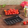 100 charolas desechables de PET negro para embalaje de frutas y verduras, caja de embalaje para carne de cerdo fresca, plástico para alimentos
