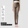 Leggings Ultra-Transparentes Pretos Translúcidos para Mulheres no Outono e Inverno, Forrados com Lã e Espessados, Leggings Falsos Translúcidos de Peça Única, Meias-Calças que Não Caem