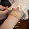 Cristal de Citrino piedra natural cuentas doradas de la suerte diseño nicho regalo oro de 14K lujo ligero pulsera apilada para mujeres