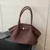 Bolsa Tote Grande de Camurça Retrô Bolsa de Mão Moda Europeia e Americana Amazon Bolsa de Ombro de Luxo Leve para o Dia a Dia