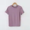 Nueva camiseta de mujer de verano con cuello redondo y manga corta, estilo coreano, hecha de algodón, corte holgado, talla grande, casual, color liso, top versátil
