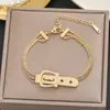 Centenas de Pulseiras Meichen Europeias e Americanas Ouro 18K Não Desbota Aço Titânio Femininas Simples e Versáteis Ins Personalizadas Moda Joias de Mão