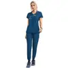 Traje de Cirugía de Color Sólido de Secado Rápido para Hospital Uniforme de Trabajo de Manga Corta para Doctor Set de Dos Piezas Uniforme de Spa y Belleza Traje de Cirugía Profesional