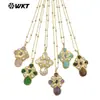WT-JN297 estilo court retro colgante con incrustaciones de perla turquesa collar chapado en oro de 18 quilates accesorios para ropa de alta gama