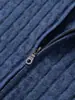 Cárdigan de punto trenzado 100% cachemir puro para hombre para otoño e invierno, jersey de cuello semi-alto, media cremallera, color liso, suéter casual de negocios