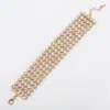 Acessórios de moda nupcial estilo coreano pulseira multicamadas de strass e cristal pulseira larga pulseira feminina de diamante brilhante B163