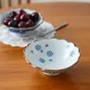 Nishida Muyu Flor de Peral Tazón Pequeño para Comida Vintage Hogar Alto Valor Postre Complementario Tazón para Frutas Color Bajo Vidriado Multiusos
