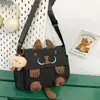 Bolsa de Ombro Fofa Desenho Animado Gao Yan Valor Menina Doce Japonesa Macia Versátil Estudante Bolsa Transversal Bolsa Gato Feia Fofa Engraçada