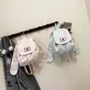 Mochila de Rayas de Gran Capacidad, Moda, Tendencia, Orejas de Conejo Lindas, 2026, Fresca, Moderna, Elegante, Diseño para Viajero