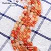 Ágata Vermelha Natural Contas Soltas Ágata Laranja Contas Redondas Feito à Mão DIY Pulseira Acessórios de Joalheria Produtos Semiacabados Atacado