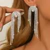 Brincos Super Fada Exquisitos Brilhantes de Diamante com Longa Franja, Brincos de Deusa Estilosos e Modernos, Brincos Super Fada Versáteis de Alto Padrão para Mulheres