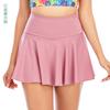 Pantalones Cortos de Falda de Baile Deportivos de Yoga Fitness de Secado Rápido con Protección Solar para Mujer, Sin Forro, Falda Plisada de Pluma para Tenis, Secado Rápido con Sensación de Piel Desnuda