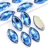 Accesorios de Diamante Irregulares Cosidos a Mano con Borde Biselado de Vidrio Marquise Hebilla Plana Galvanizada Fondo Plano Artículos Creativos para Decoración de Zapatos, Sombreros y Ropa DIY
