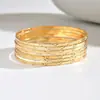Pulseira Fina de Círculo com Padrão de Losango Estilo Minimalista, Design Empilhável em Metal Dourado, Joias Femininas Atacado