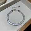 Pulseira Ajustável de Corrente Enrolada Cravejada de Diamantes, Temperamento Fashion Retro, Pulseira Versátil para o Dia a Dia, Joia de Luxo Leve e de Alta Qualidade