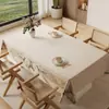 Nova toalha de mesa de fio estilo chinês nacional, à prova d'água, à prova de óleo, lavável, quadrada, tapete de mesa de jantar espessado, toalha de mesa de chá estilo lótus Zen