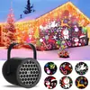 Luz Led de Copo de Nieve de Nuevo Producto Transfronteriza, 16 Patrones, Luz Festiva de Navidad, Proyección USB, Luz de Ambiente de Halloween, Luz de Escenario Giratoria