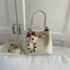 Bolso de Mano Elegante de Comercio Exterior de Gama Alta con Patrón de Lichi, Bolso Versátil de Hombro y Cruzado, Bolso tipo Cubo