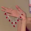 "Corazón Brillante" Cuentas de Corazón Rojo Collar de Doble Capa Princesa Luz de Lujo Gama Alta Cadena para Clavícula de Año Nuevo