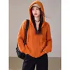 Jaqueta Cardigan de Tricô Estilo Coreano Vibe Feminina Primavera Cedo 2026 Novo Leve Maduro Cardigan de Tricô Top Laranja
