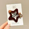 Lindo pasador lateral de peluche para niños, pinza para el cabello versátil y elegante para niñas, dulce y para uso diario accesorio para el cabello de estrella de cinco puntas BB