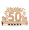 Punto Regalo de Dinero de Madera Cumpleaños Tarjeta para Bebé de Un Año Adornos de Escritorio de Madera Accesorios para Fiestas Soporte para Pastel de Hito