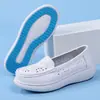 Zapatos de Enfermera con Amortiguación de Aire para Mujer para Todas las Estaciones, Piel Genuina, Suela Gruesa Antideslizante, Suela Plana, Suela Suave, Transpirables, de Trabajo, Médicos para Mujer, Una Pieza, Envío Directo