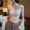 Sostén Francés para Mujer en Verano, Delgado, Busto Grande, Sin Aro de Acero, Ultradelgado, Sexy, Transpirable, Busto Pequeño, Pecho Plano, Sostén de Copa Triangular